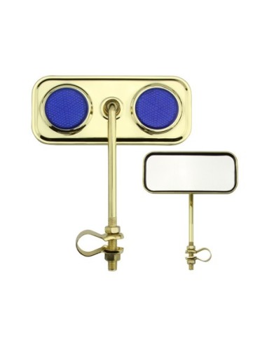 Rectangle Mirror Gold Blue Reflectors.